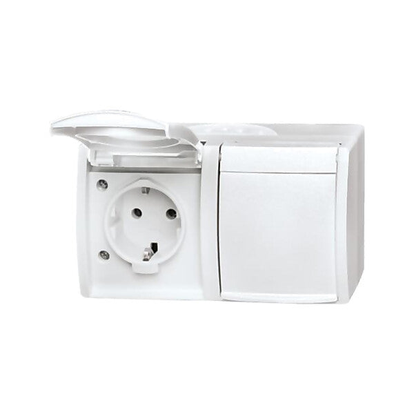 Busch-Jaeger Schuko-Steckdose 2f. mit Klappdeckel 20/2 EW-54